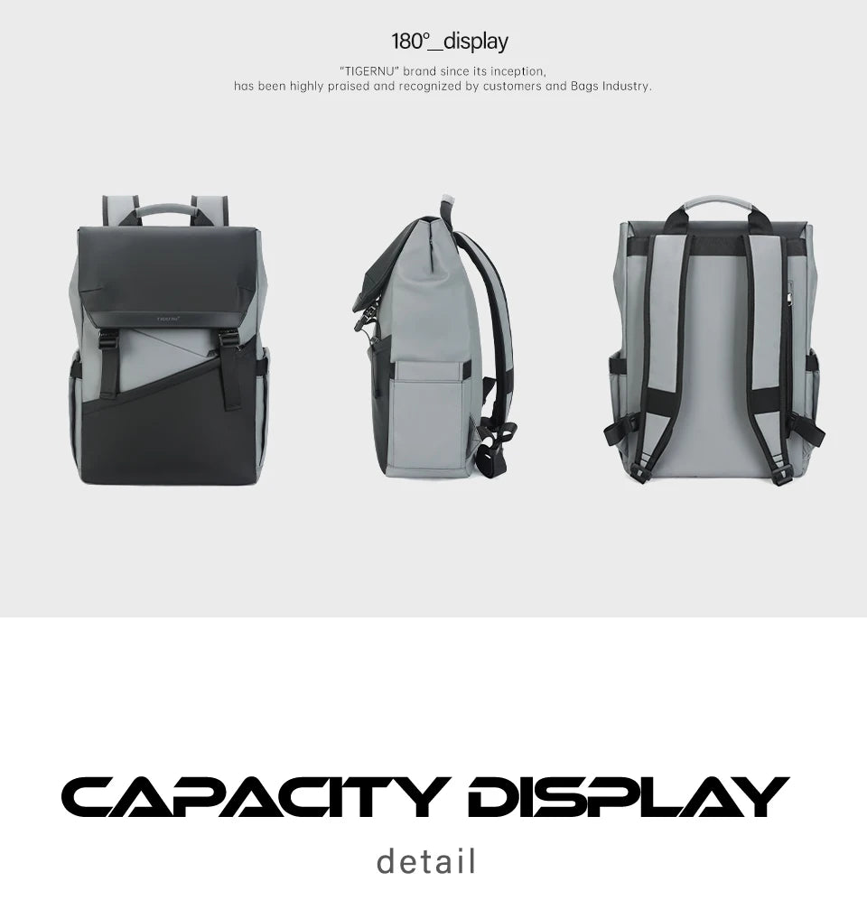 Tigernu Fashion Backpack Men Korean Style Laptop Backpack Waterproof Backpack Bags Male Business Backpacks Travel Bags Knapsack
