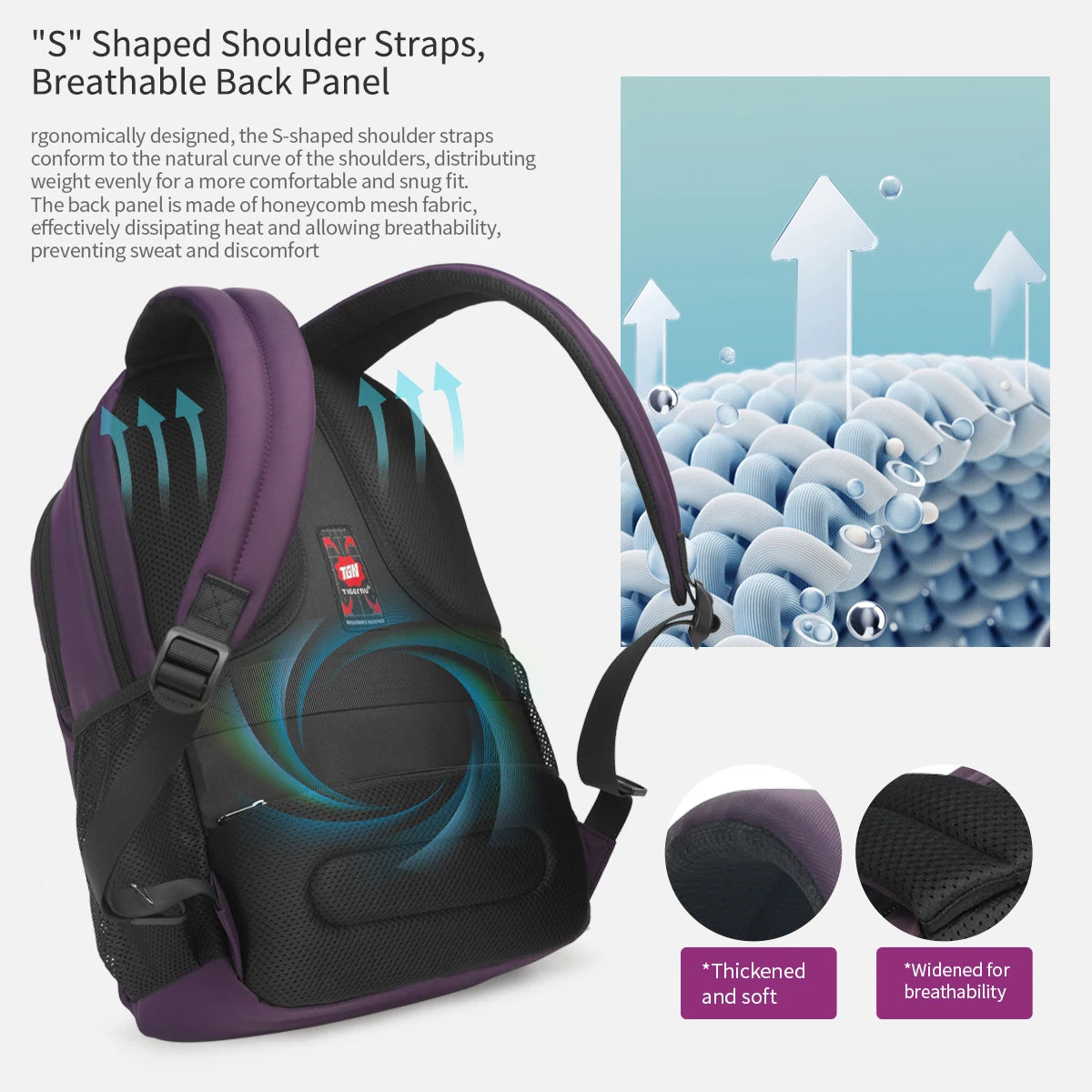 Tigernu Fashion Women Backpack Purple Anti Theft 15.6inch Laptop Backpack Female Waterproof Travel Backpack School Backpack Bags