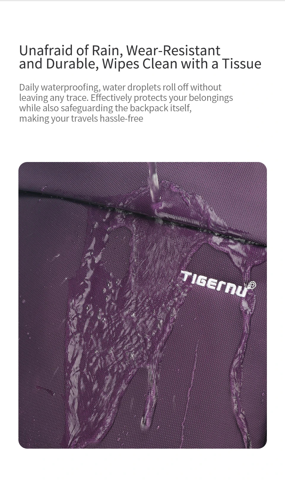 Tigernu Fashion Women Backpack Purple Anti Theft 15.6inch Laptop Backpack Female Waterproof Travel Backpack School Backpack Bags