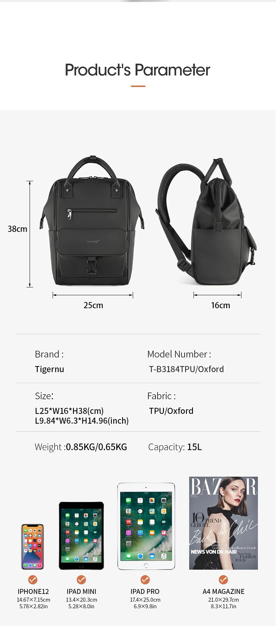 Tigernu New Ladies Casual Backpack For Women Splashproof TPU Travel Camping Female Handbags Light Weight Hiking School Backpacks