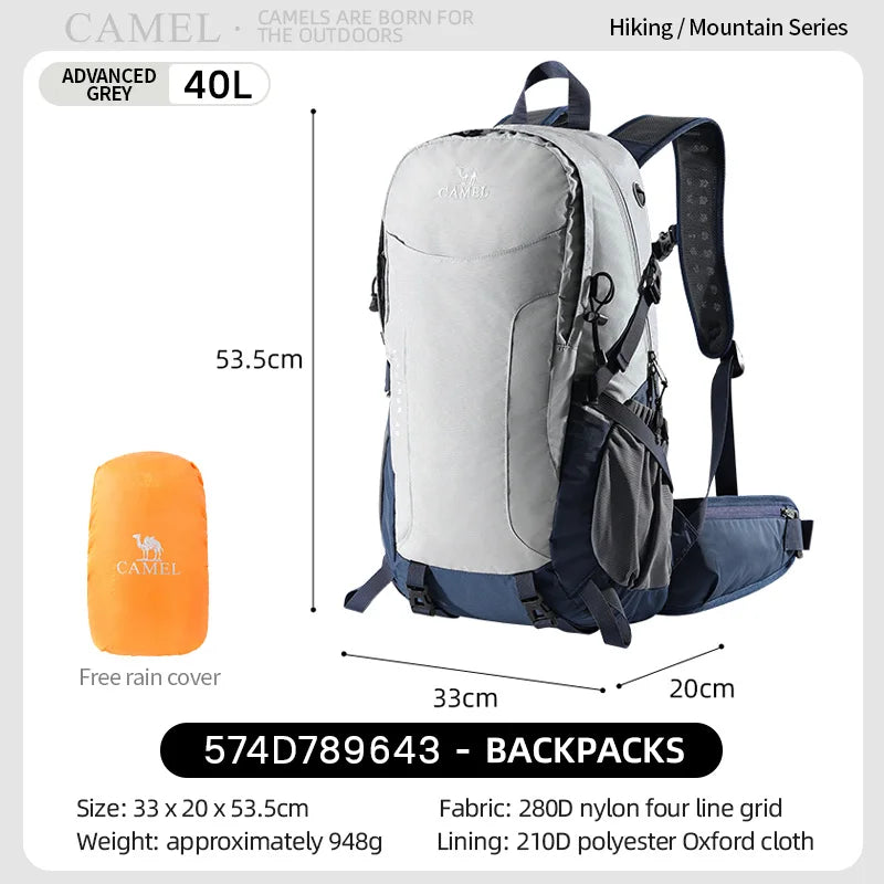 GOLDEN CAMEL 40L Outdoor Hiking Backpack Mountaineering Bag for Men Women Sports Trekking Backpack Light Travel Camping Rucksack