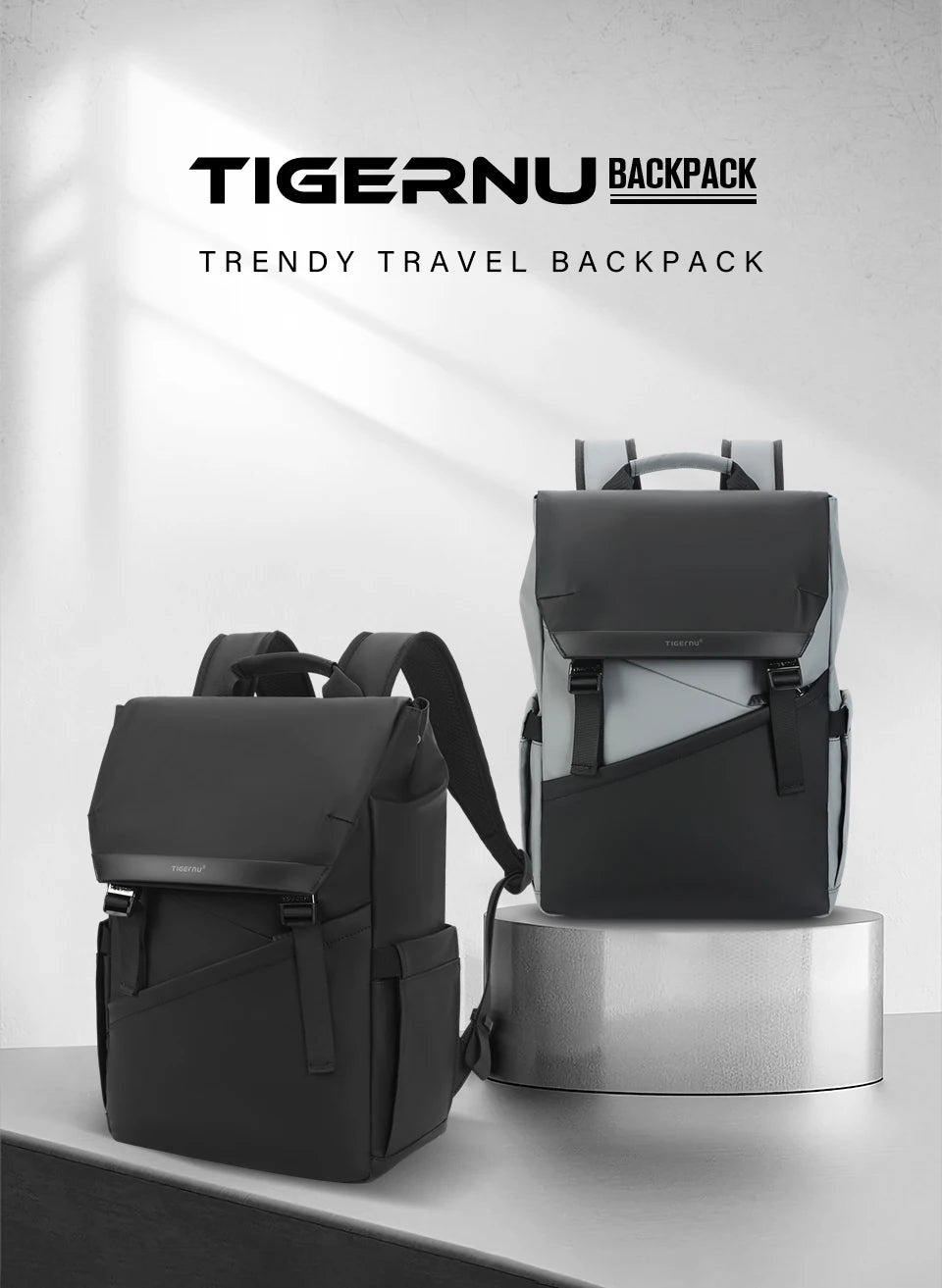 Tigernu Fashion Backpack Men Korean Style Laptop Backpack Waterproof Backpack Bags Male Business Backpacks Travel Bags Knapsack