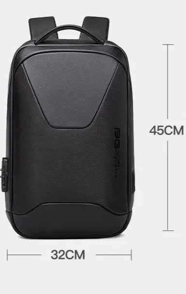 BANGE Leather  Anti Theft Waterproof Laptop Backpack 15.6 Inch Daily Work Business Backpack School back pack mochila for Male