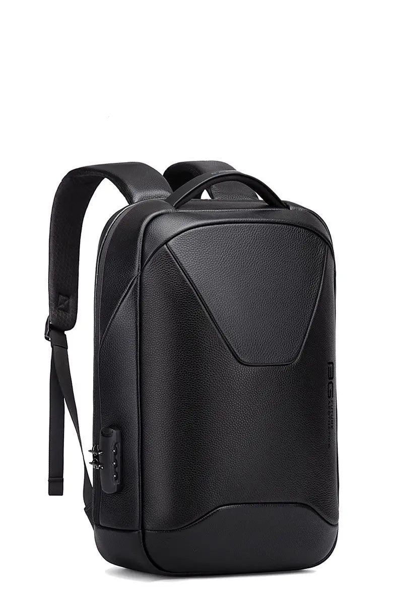 BANGE Leather  Anti Theft Waterproof Laptop Backpack 15.6 Inch Daily Work Business Backpack School back pack mochila for Male