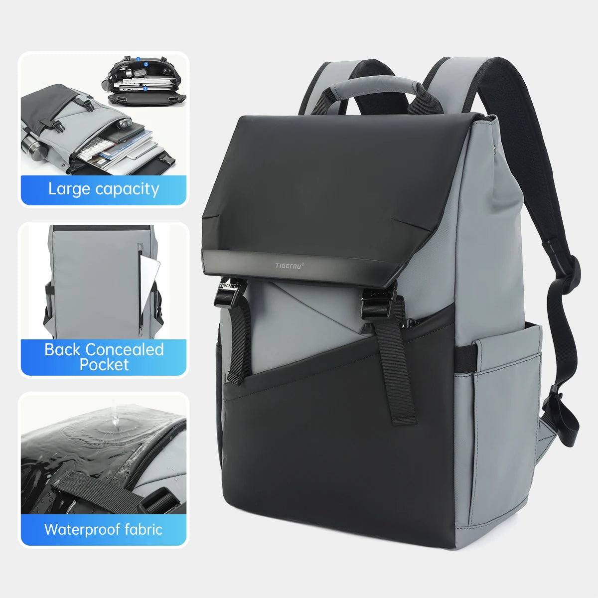 Tigernu Fashion Backpack Men Korean Style Laptop Backpack Waterproof Backpack Bags Male Business Backpacks Travel Bags Knapsack