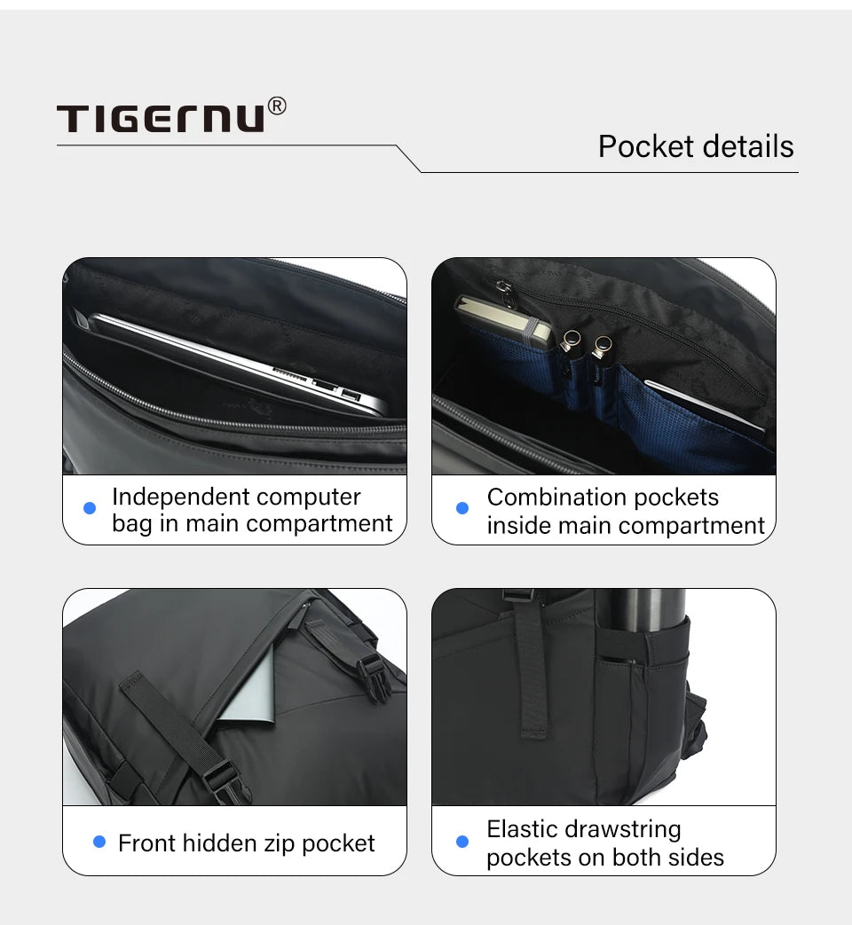 Tigernu Fashion Backpack Men Korean Style Laptop Backpack Waterproof Backpack Bags Male Business Backpacks Travel Bags Knapsack
